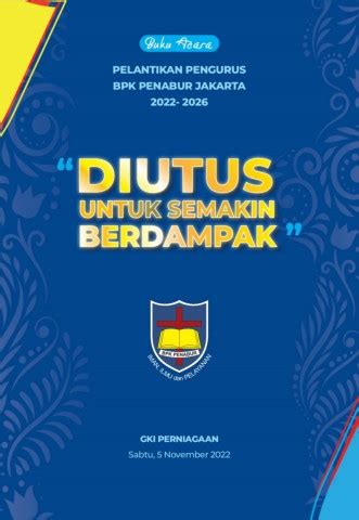 Buku Acara Pelantikan Pengurus Bpk Penabur Jakarta Online Max