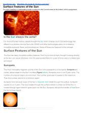 Exploring Surface Features of the Sun: A Comprehensive Study | Course Hero