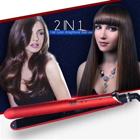 Kemei Flat Iron Ceramic Hair Straightener Led Display Straightening