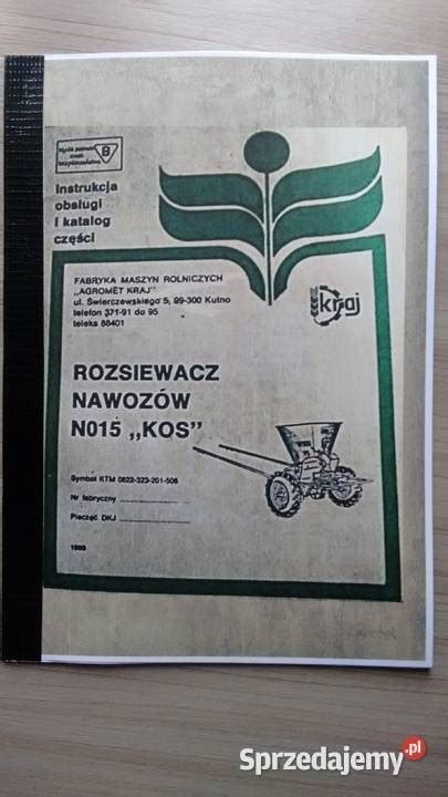 Instrukcja i katalog części rozsiewacz KOS NO15 Stalowa Wola