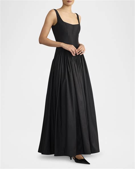 Zac Posen Drop Waist Taffeta Bustier Gown Neiman Marcus