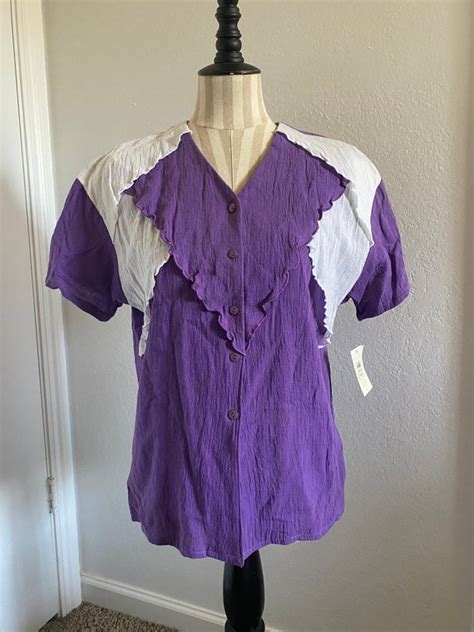 Vintage Purple Blouse 1980s Gem