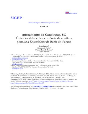 Fillable Online Sigep Cprm Gov Afloramento De Canoinhas Sc Nica