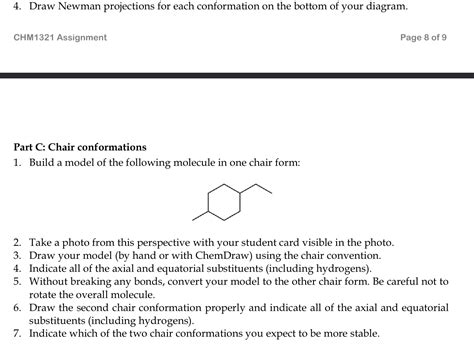 Solved 4 Draw Newman Projections For Each Conformation On The Bottom Course Hero