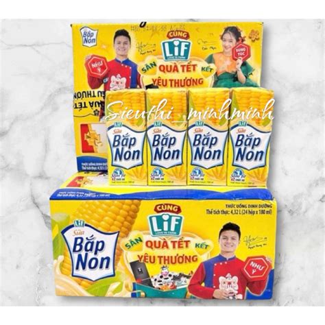 Lốc 4 Hộp Sữa Bắp Non Lif Kun 180ml Date MỚi Shopee Việt Nam