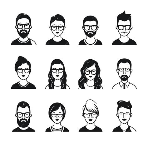 A Default User Portrait Vector Illustration Flat Vector Designs Set