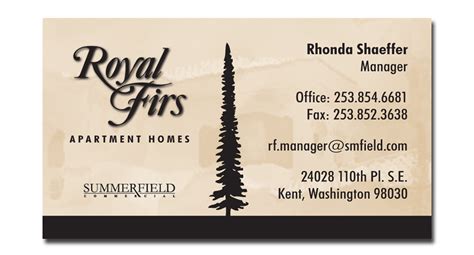 Royal Firs Business Card Design – Audrey Chandler