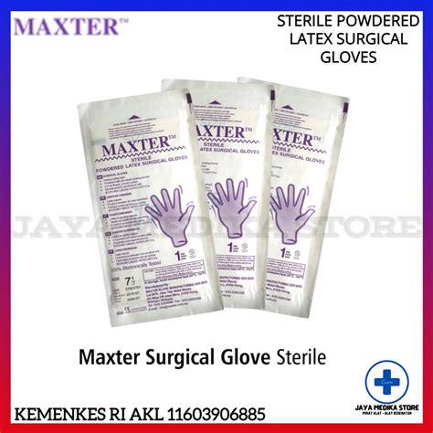 Jual Sarung Tangan Steril Maxter Handscoon Steril Powdered Latex