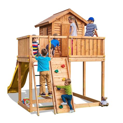 Giochi Da Giardino Casetta In Legno Bambini Con Scivolo Fungoo St