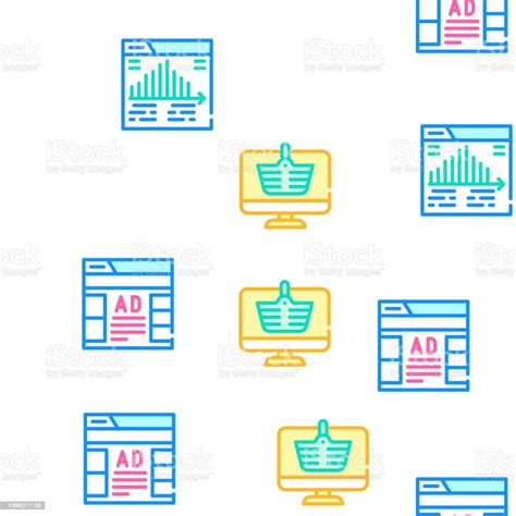 Digital Marketing Collection Icons Set Vector Illustrations Stock