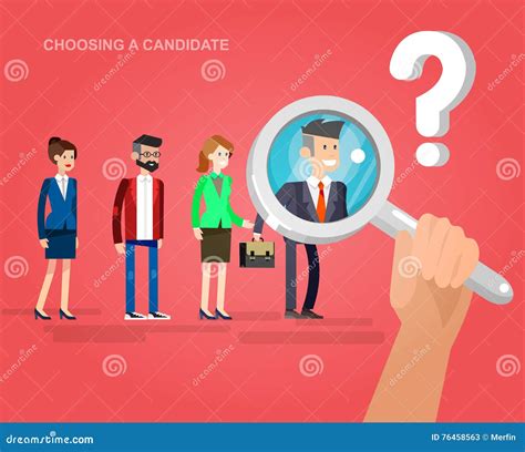 Hiring Process Concept With Candidate Selection Stock Vector