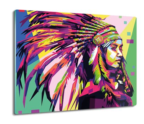 deska splashback z grafiką Indianka pop art 60x52 ArtprintCave