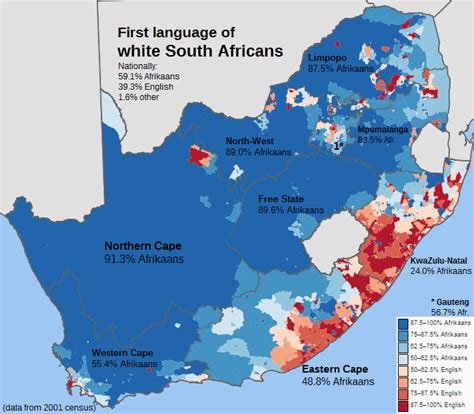 First Language Of White South Africans World History Map Language