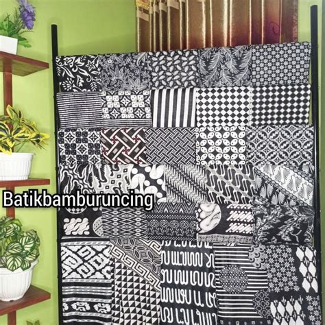 Jual Kain Batik Hitam Putih Batik Monokrom Bahan Seragam Batik Kamen