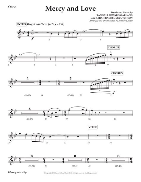 Mercy And Love Choral Anthem Satb Oboe Sheet Music Pdf Lifeway