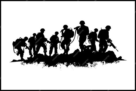 Premium Vector | Military silhouette army clipart soldier vector ...