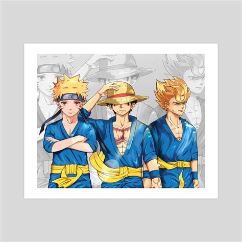 luffy-naruto-goku, an art print by lily - INPRNT