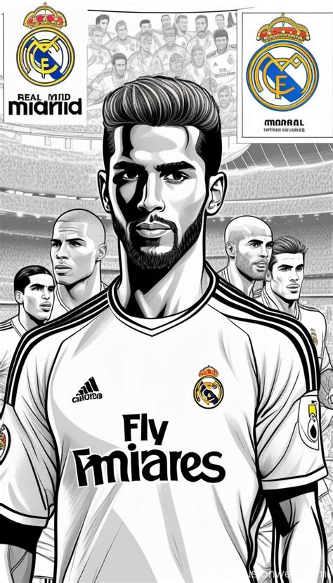 Real Madrid Stars Coloring Book | Stable Diffusion Online