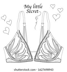Lingerie Adult Coloring Book Page Bra Stock Vector Royalty Free Shutterstock