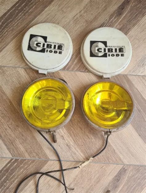 Paire De Projecteurs Cibie Iode Phare Jaune Rond Plat Chrom S Avec