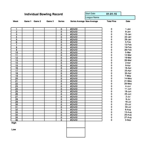 36 Printable Bowling Score Sheet Templates And Examples