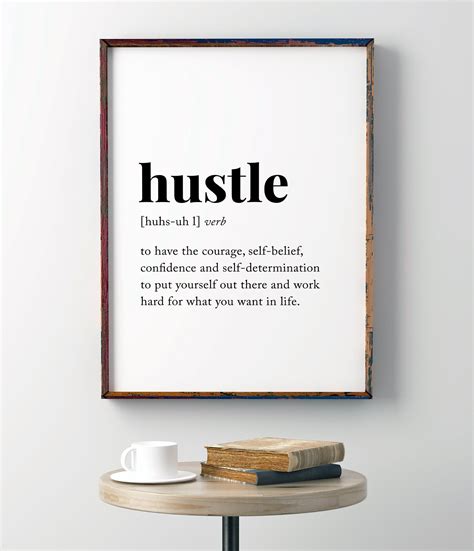 Hustle Definition Print Motivational Poster Office Decor | Etsy