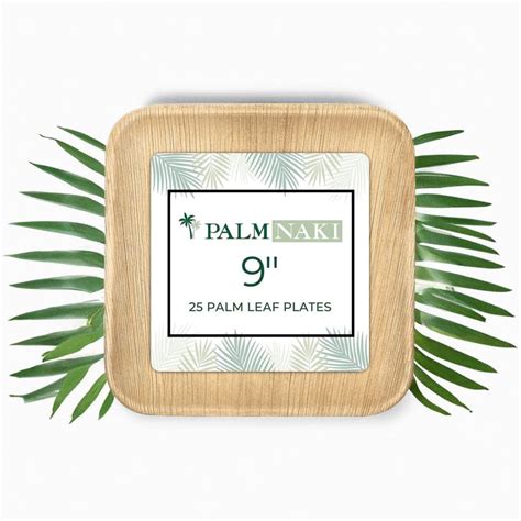 Palm Naki Square Palm Leaf Plates Count Disposable Dinnerware