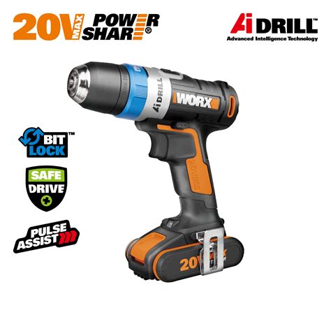 Worx V Batteridreven Boreskruetr Kker Ai Drill Wx Worx