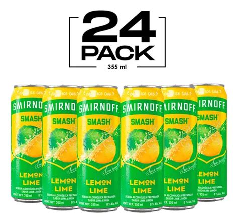 Smirnoff Smash Lemon Lime 355 Ml 8 Alc Pack 24 Latas