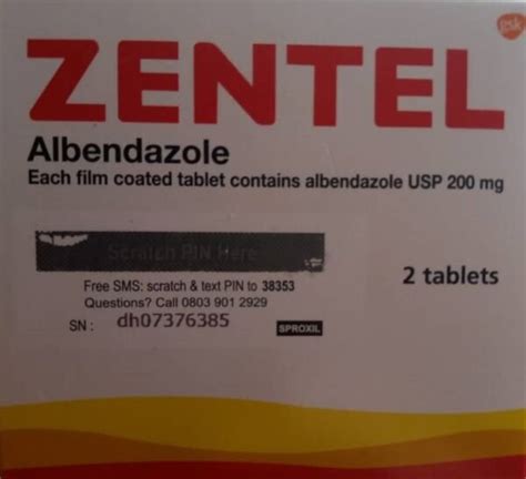 Zentel Albendazole 200mg Drug Reumssky 2023