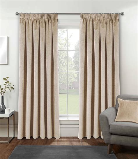 Enhanced Living Velvet Cream Thermal 100 Blackout Curtains With Tape