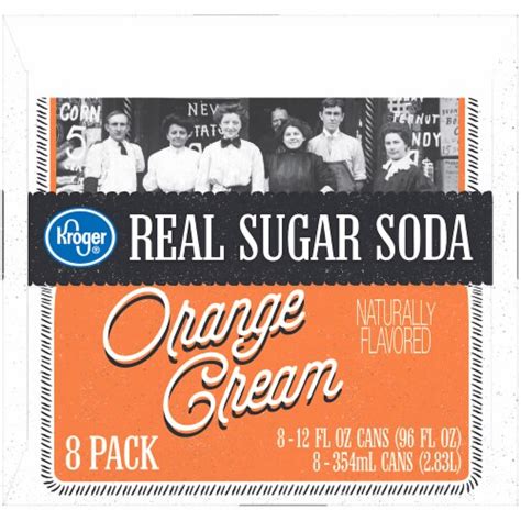 Kroger® Orange Cream Real Sugar Soda 8 Cans 12 Fl Oz Kroger