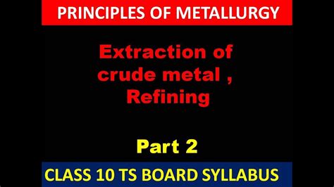 Class Ts Board Extraction Of Crude Metal Refining Part