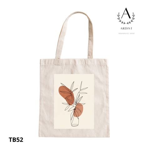 Tb Aesthetic Minimalist Canvas Kacha Tote Bag Instagrammable Unique