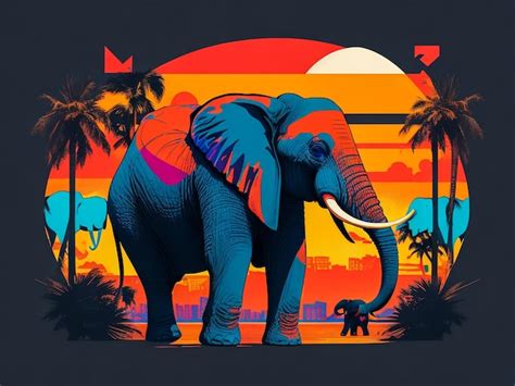 Premium Ai Image A Beautiful T Shirt Design Elephants