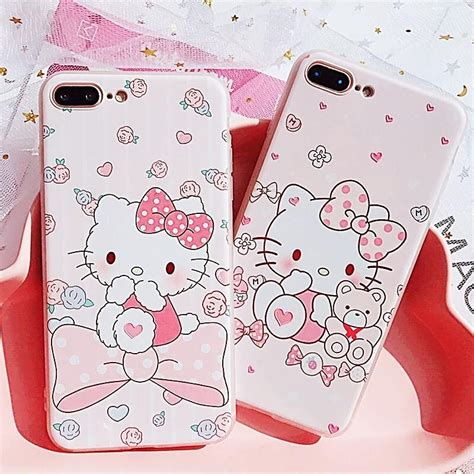 Kawaii Hello Kitty Phone Case For Iphone 66s6plus77plus88plusx