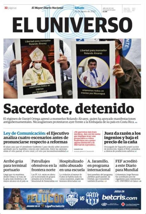 Periódico El Universo Ecuador Ecuador Periódicos De Ecuador