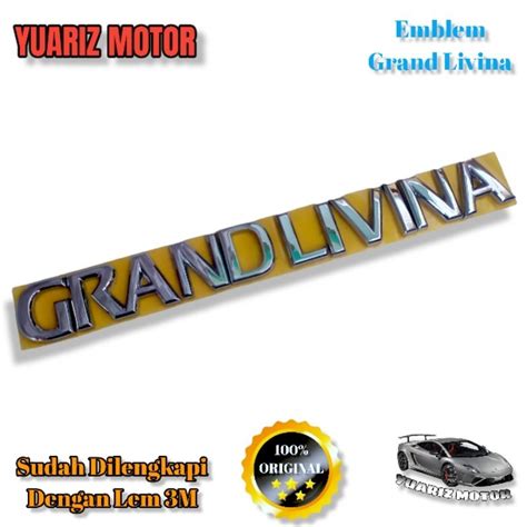 Jual EMBLEM LOGO GRAND LIVINA CHROME ORIGINAL NISSAN GRAND LIVINA