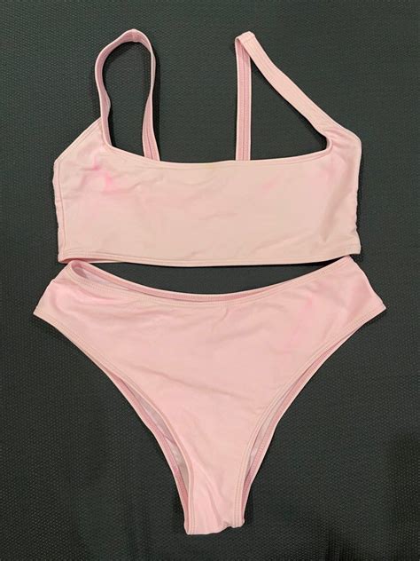 Pink Two Piece Bikini Set Women S Fashion Swimwear Bikinis Swimsuits On Carousell