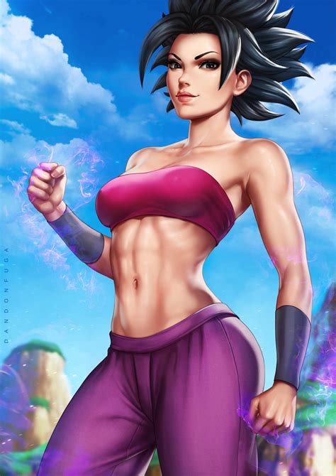 Rule 34 1girls Baggy Pants Black Hair Breasts Caulifla Cleavage Clothed Dandon Fuga Dragon