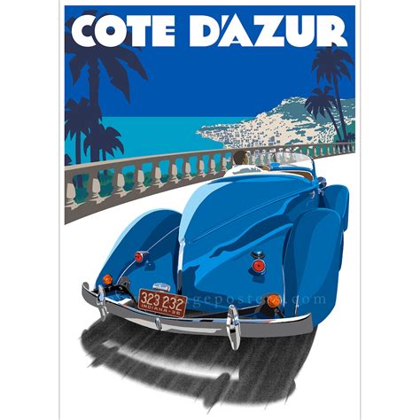 Art Deco Auburn Cote D'azur Poster - Etsy