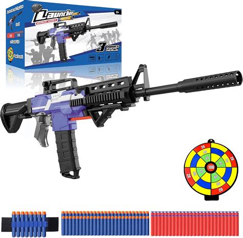 Electric Toy Gun For Nerf Arrows Automatic M416 Blaster Large With 12 Clip Magazine 100