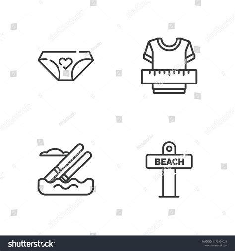 Collection 4 Bikini Outline Icons Include Stock Vector Royalty Free 1175934028 Shutterstock