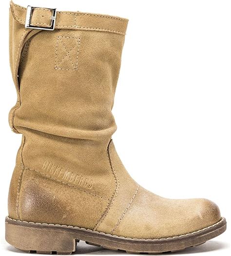 BIKKEMBERGS Shuhe Stiefel AUS Wildleder Vintage Boot 396 Beige Amazon