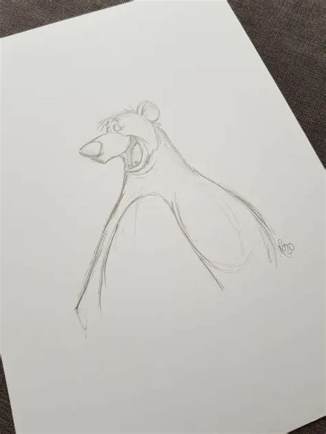 DISNEY BALOO SKETCH Construction Model Pencil Drawing Original Art ...