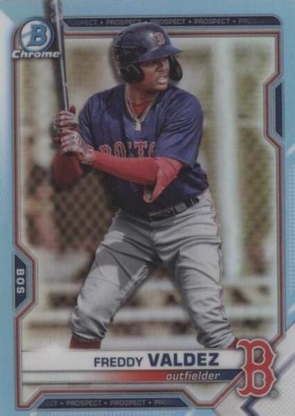 Bowman Draft Chrome Sky Blue Refractor Bdc Freddy Valdez Rc