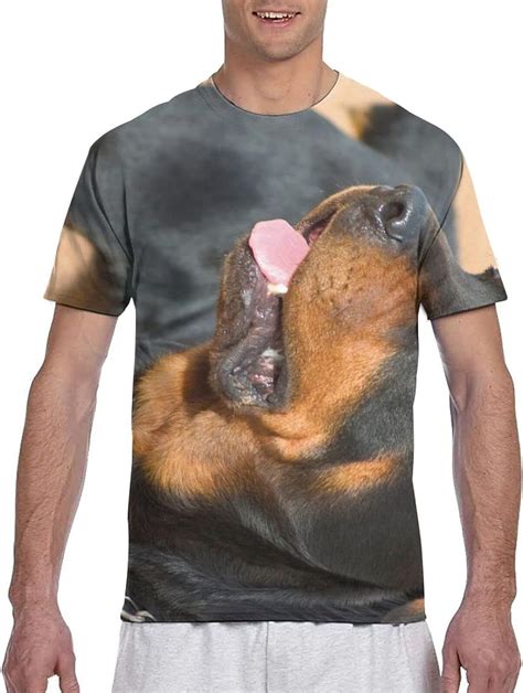 Kteubro Rottweiler Dog Classic Fit T Shirt Short Sleeve Athletic Shirt