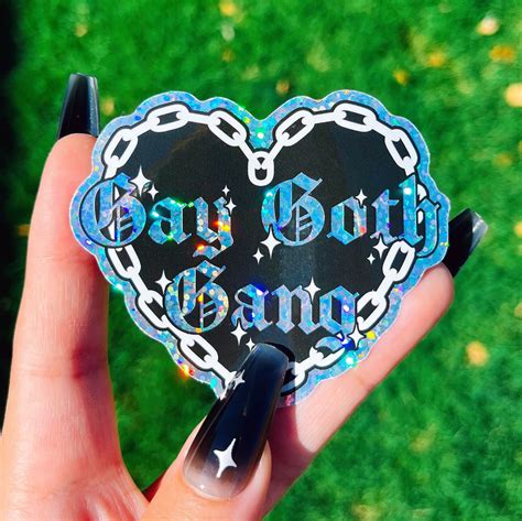 Holographic Gay Goth Gang Waterproof Vinyl Sticker Laptop Sticker Water Bottle Sticker Pride