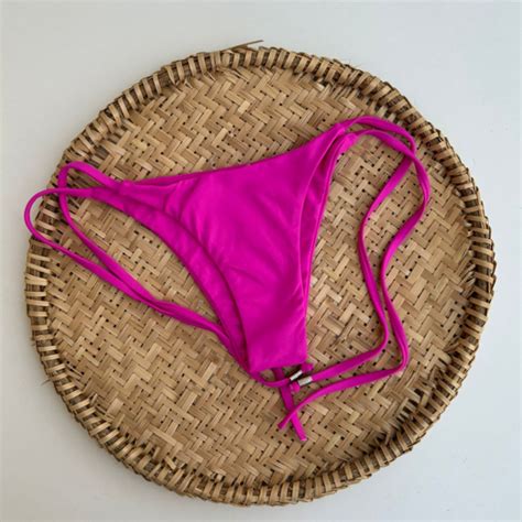 Tanga Lacinho Maresias Lisa Fucsia Meu Bikini Novo