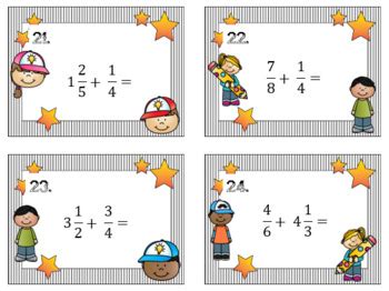 Adding Fractions Task Cards By The Frog Pond Teachers Pay Teachers